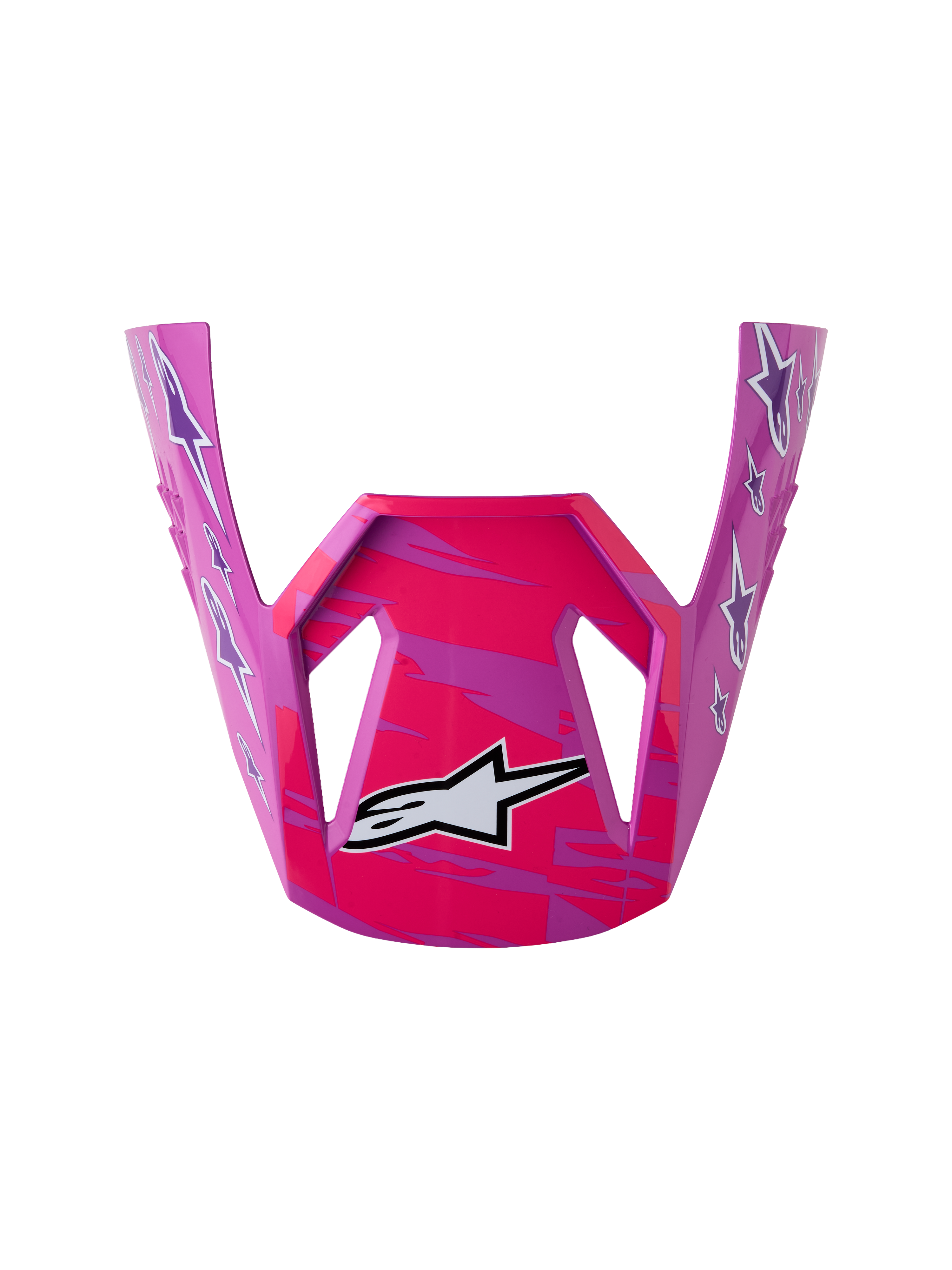 Alpinestars SM3 Youth Falcon Visor, glossy purple and pink fluo plastic replacement for youth motocross helmets.