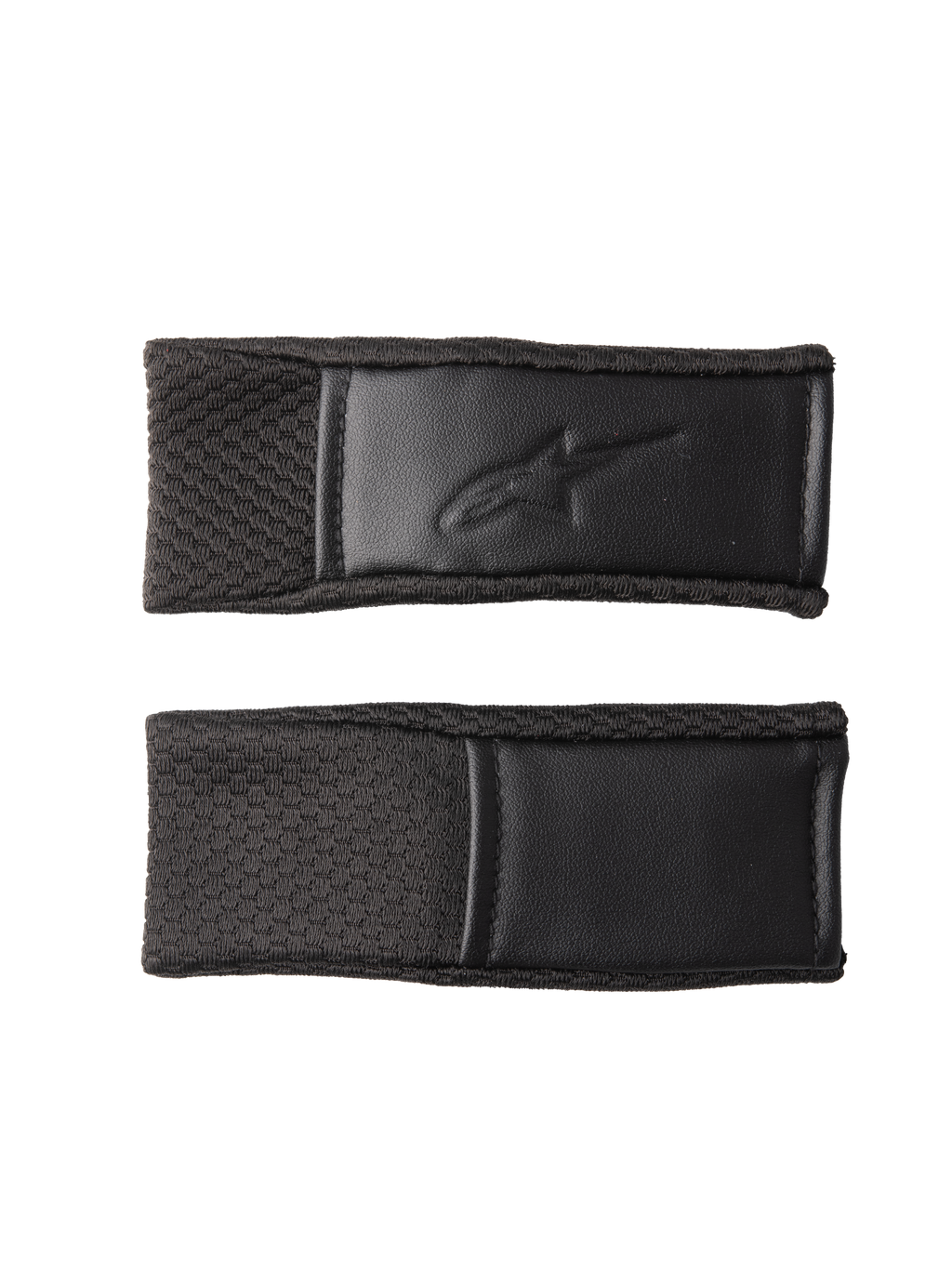 Alpinestars S-M7 Chin Strap Cover Set, noir, couvre-sangles de mentonnière de remplacement avec motif texturé et logo embossé, bordures cousues, accessoires pour casque de motocross