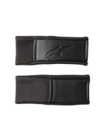 Alpinestars S-M7 Chin Strap Cover Set, noir, couvre-sangles de mentonnière de remplacement avec motif texturé et logo embossé, bordures cousues, accessoires pour casque de motocross