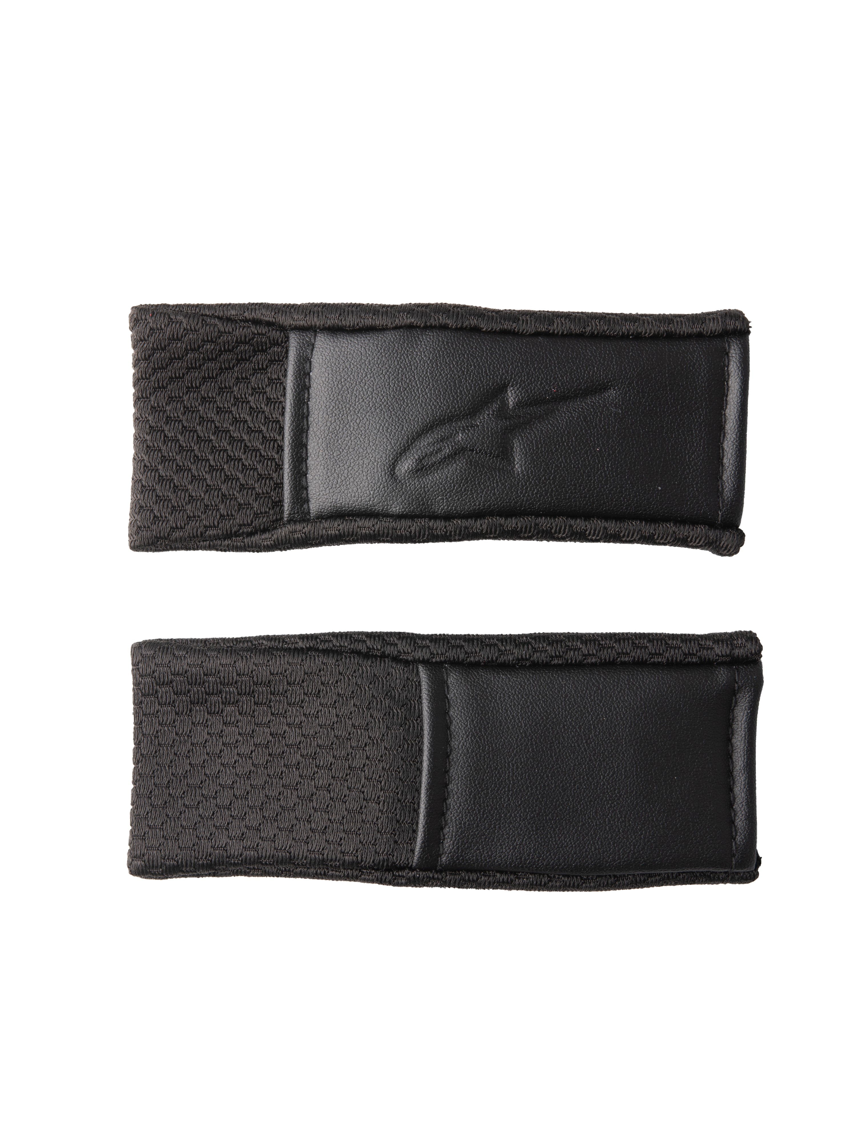 Alpinestars S-M7 Chin Strap Cover Set, noir, couvre-sangles de mentonnière de remplacement avec motif texturé et logo embossé, bordures cousues, accessoires pour casque de motocross