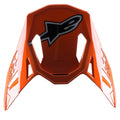 Visière Alpinestars S-M8 Factory, visière de rechange pour casque de motocross, orange brillant avec logo Astar noir et gris, accessoire de casque à clipser pour la course tout-terrain