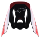 Alpinestars S-M5 Beam Black Red Glossy Visor, Motocross Helmet Replacement Part, glossy finish with red accents, featuring the Astars logo and SM5 text, designed for off-road and motocross racing