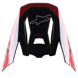 Alpinestars S-M5 Beam Visor, Motocross Helmet Accessory, Glossy Black and Red, featuring a grey star logo and red SM5 branding, replacement visor for off-road racing gear