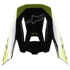 Visière Alpinestars S-M5 Beam, accessoire pour casque de motocross, noir et jaune fluo brillant, avec marquage S-M5 et logo Alpinestars, finition brillante pour casques de course tout-terrain