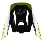 Visière Alpinestars S-M5 Beam, accessoire de casque, noir et jaune fluo brillant, avec le logo étoilé Alpinestars et le marquage SM5, visière de rechange pour casques de motocross
