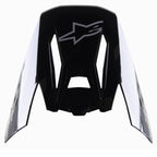 Visière Alpinestars S-M5 Rover, visière de rechange pour casque de motocross, noir anthracite camo brillant, avec logo Alpinestars gris, design angulaire avec motifs camouflage sur les côtés, accessoire de rechange pour casques de course tout-terrain