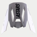 Visière Alpinestars S-M5 Rayon, visière de rechange pour casque de motocross, gris avec logo ASTARS noir sur le dessus et les côtés, finition mate, design angulaire avec ouvertures de ventilation pour la performance tout-terrain
