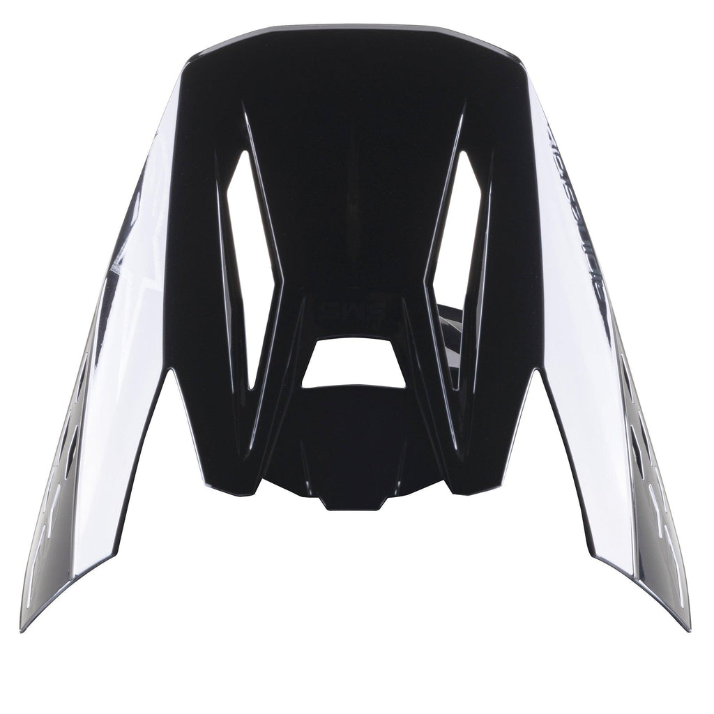 Visière Alpinestars S-M5 Scout, visière de rechange, noir et argent brillant, dotée d'évents aérodynamiques et de panneaux latéraux argentés avec logo, finition brillante pour casques de motocross et d'enduro