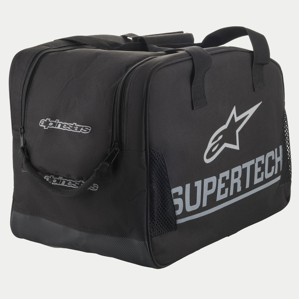 Sac semi-rigide Alpinestars S M 10, sac de rangement pour casque moto, noir et blanc, avec logo Supertech