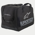 Sac semi-rigide Alpinestars S M 10, sac de rangement pour casque moto, noir et blanc, avec logo Supertech