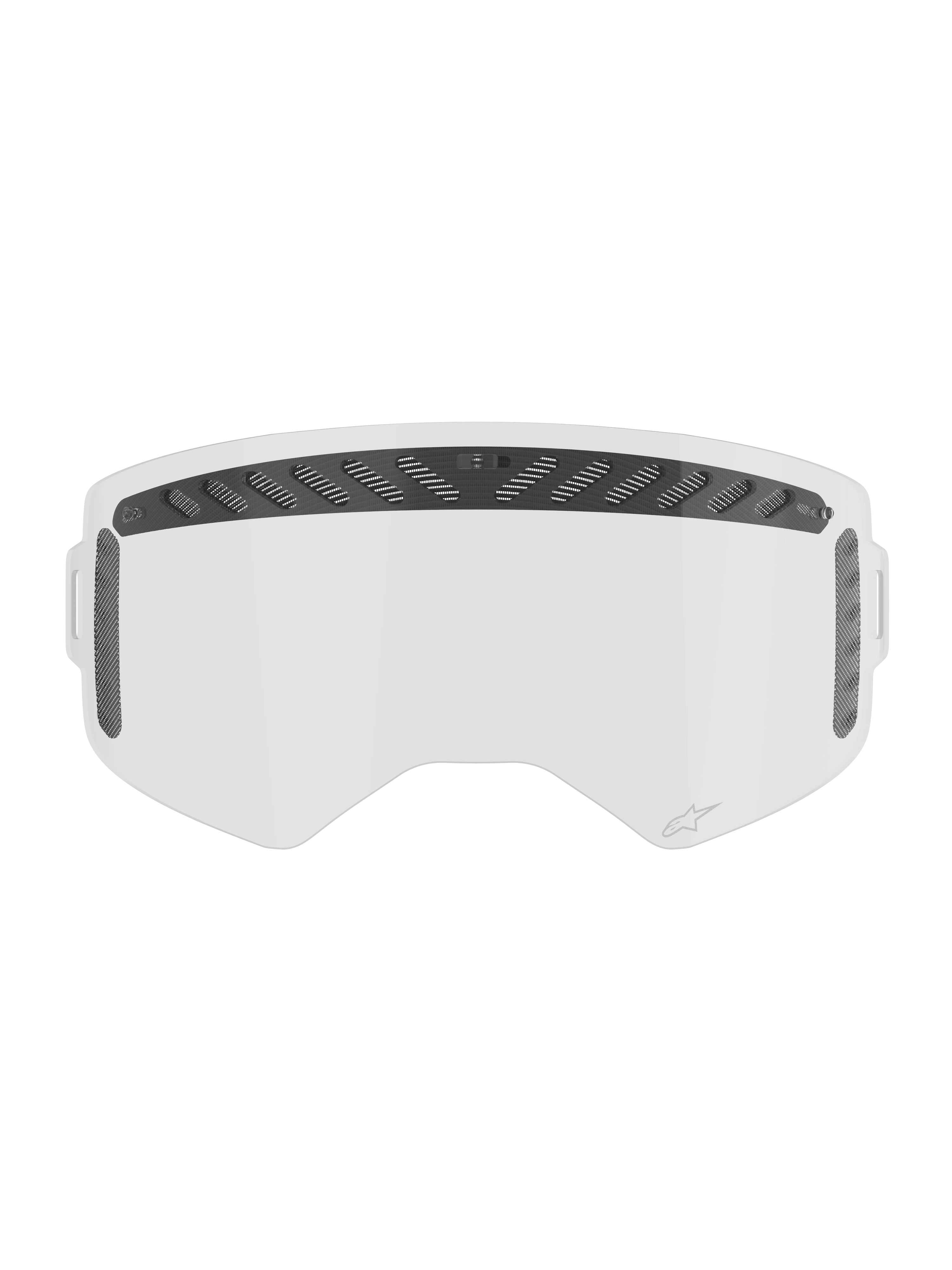 Écran Alpinestars Supertech Modulator Vented, lentille MX de rechange ventilée, clair et noir, en polycarbonate résistant