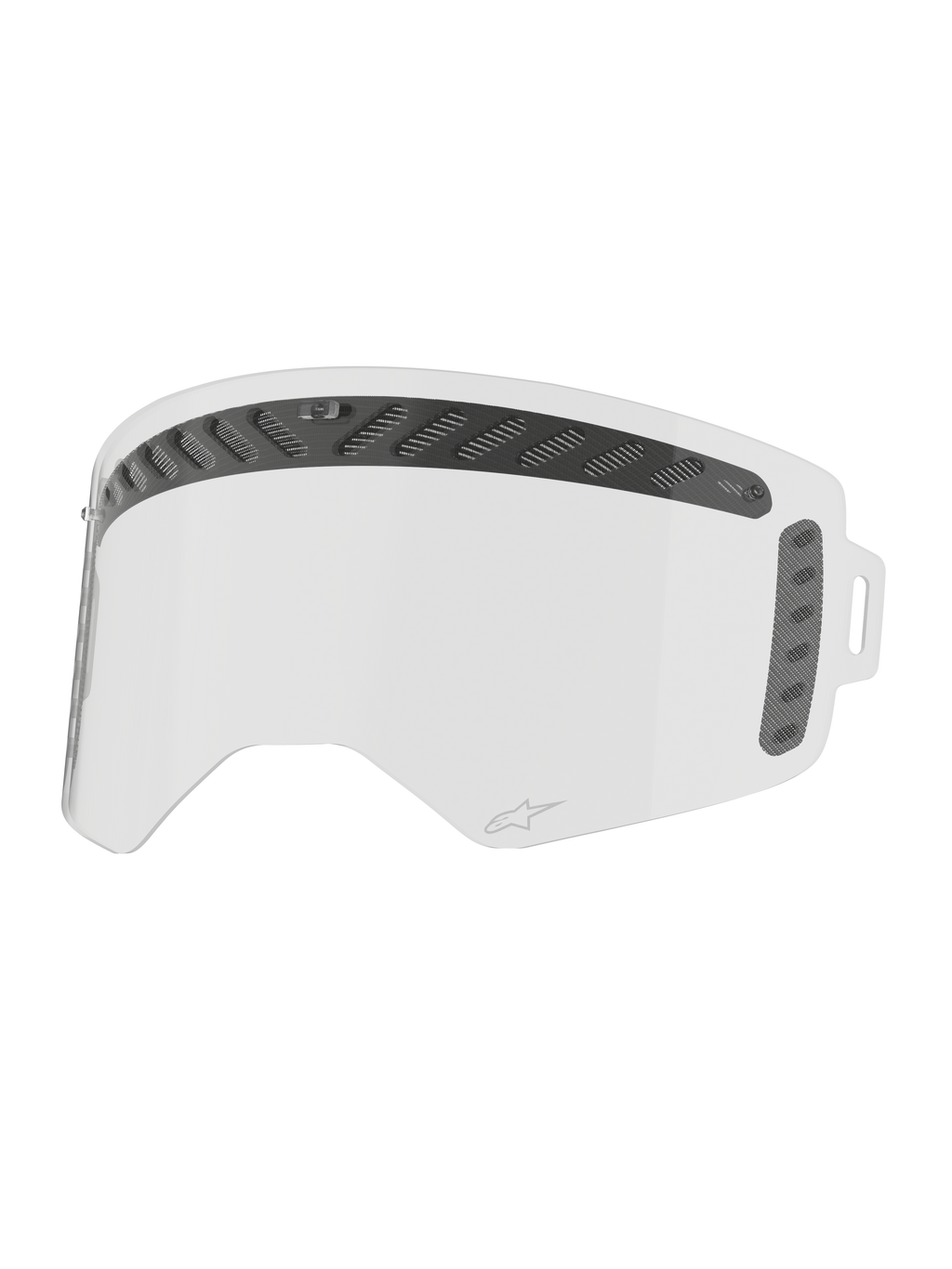 Écran Alpinestars Supertech Modulator Vented, lentille de motocross claire et ventilée avec supports pour tear-off.