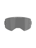 Alpinestars Supertech Smoke Lens, Dark Smoke replacement lens for motocross goggles, curved injection-molded polycarbonate shield with tear-off posts, featuring 'ONE GOAL. ONE VISION.' branding and Alpinestars star logo