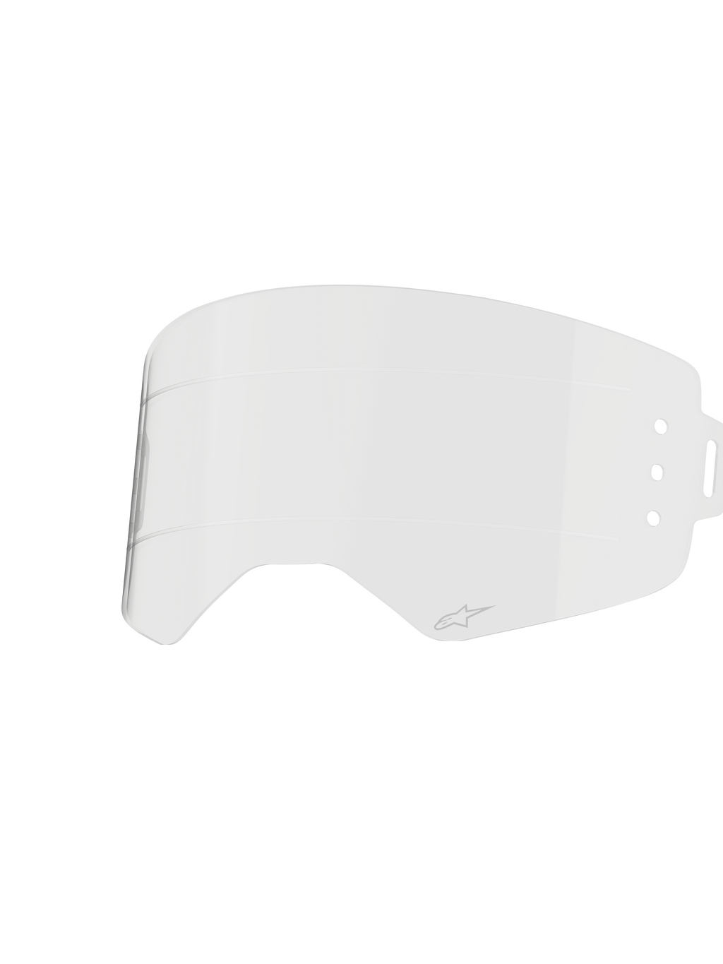 Lentille Alpinestars Supertech Roll Off, accessoire de lunettes transparent, polycarbonate moulé par injection avec lignes de glissement horizontales, petit logo Alpinestars, pièce de rechange officielle pour lunettes Supertech Wide Vision