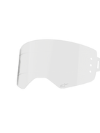 Lentille Alpinestars Supertech Roll Off, accessoire de lunettes transparent, polycarbonate moulé par injection avec lignes de glissement horizontales, petit logo Alpinestars, pièce de rechange officielle pour lunettes Supertech Wide Vision