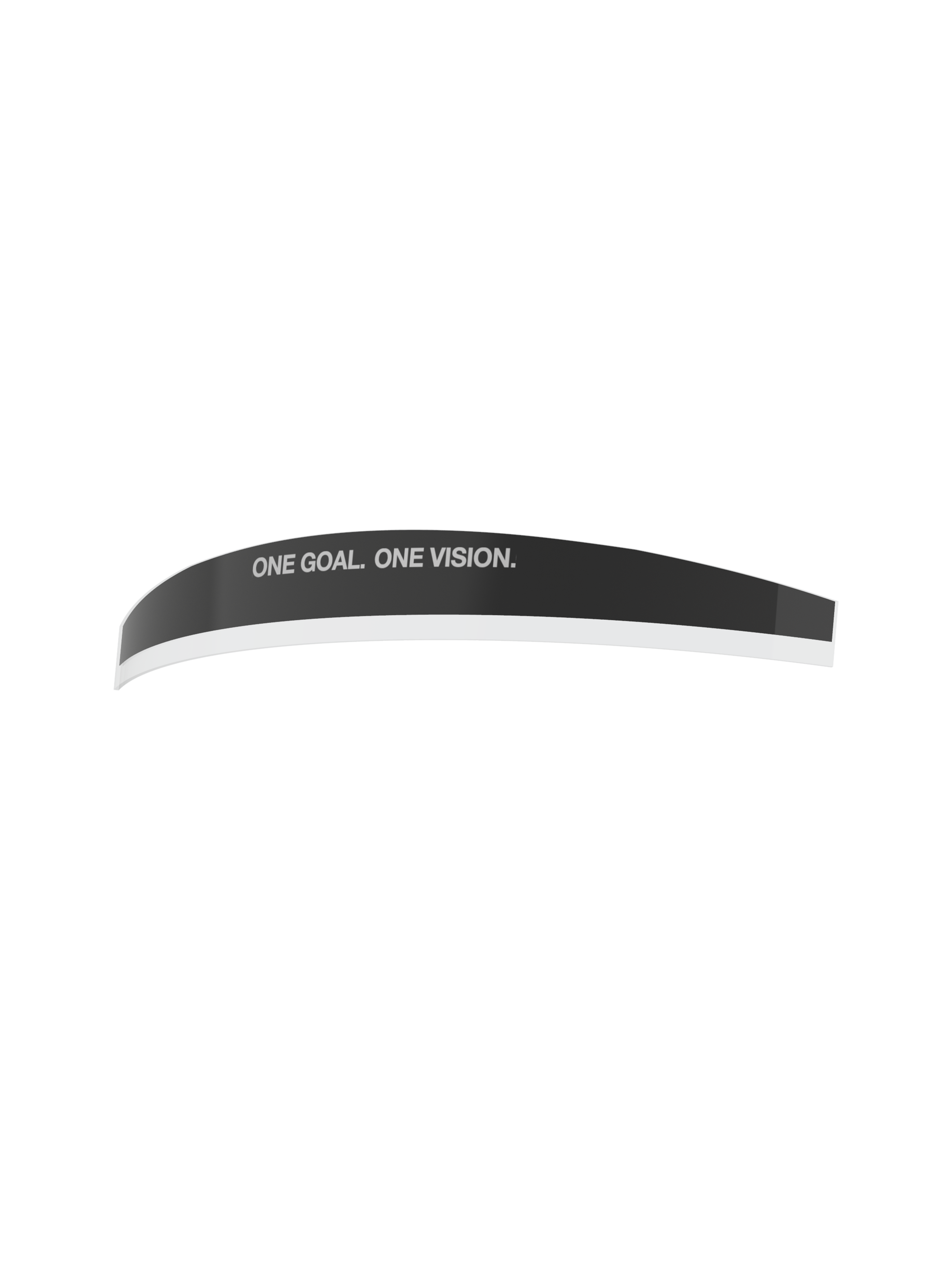Alpinestars Supertech Roll Off Mud Strip, Goggle Accessory, Transparent, curved clear strip featuring "ONE GOAL. ONE VISION." text, designed for motocross vision management