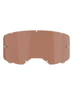 Lentille de masque Alpinestars Vision 8-5-3, teinte Copper Rose, lentille de rechange pour masque de motocross avec l'inscription « ONE GOAL. ONE VISION. », design incurvé en polycarbonate avec ergots pour tear-off pour la course tout-terrain