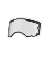 Lentille Alpinestars Vision 8-5-3 à double paroi, écran de rechange transparent pour lunettes, doté d'une construction à double vitrage avec ventilation doublée de mousse, supports de tear-off intégrés et système de verrouillage à sept trous clés, inscription « ONE GOAL. ONE VISION. » imprimée sur le bord supérieur
