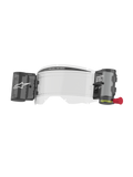 Kit de film Roll-off Alpinestars Vision 8-5-3, écran transparent pour lunettes, système roll-off Wide Vision intégré avec boîtiers fumés, tirette rouge, inscription « ONE GOAL. ONE VISION. », accessoire de motocross indispensable pour une visibilité optimale