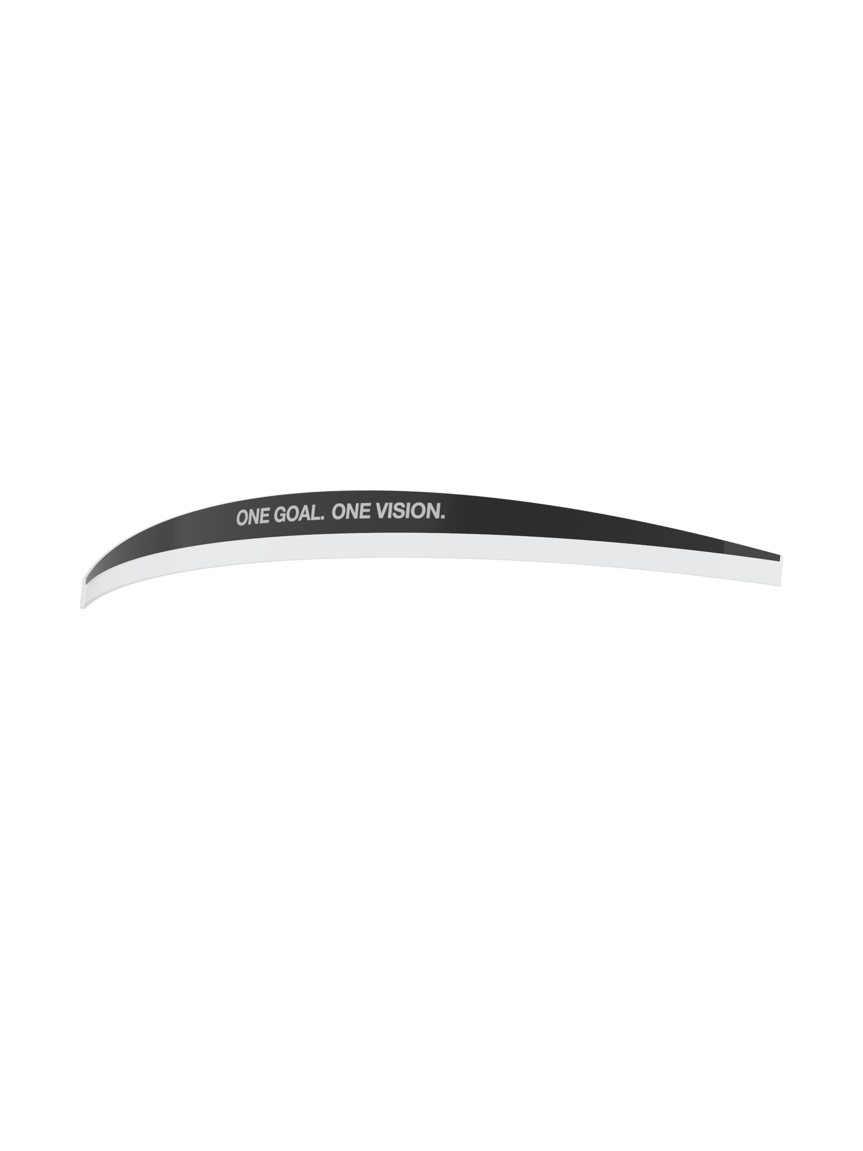 Alpinestars Vision 8-5-3 Roll Off Mud Strip, accessoire pour lunettes de motocross, noir et blanc, bande de visière adhésive incurvée avec l'inscription « ONE GOAL. ONE VISION. », conçue pour détourner l'eau et la boue par-dessus le film roll-off