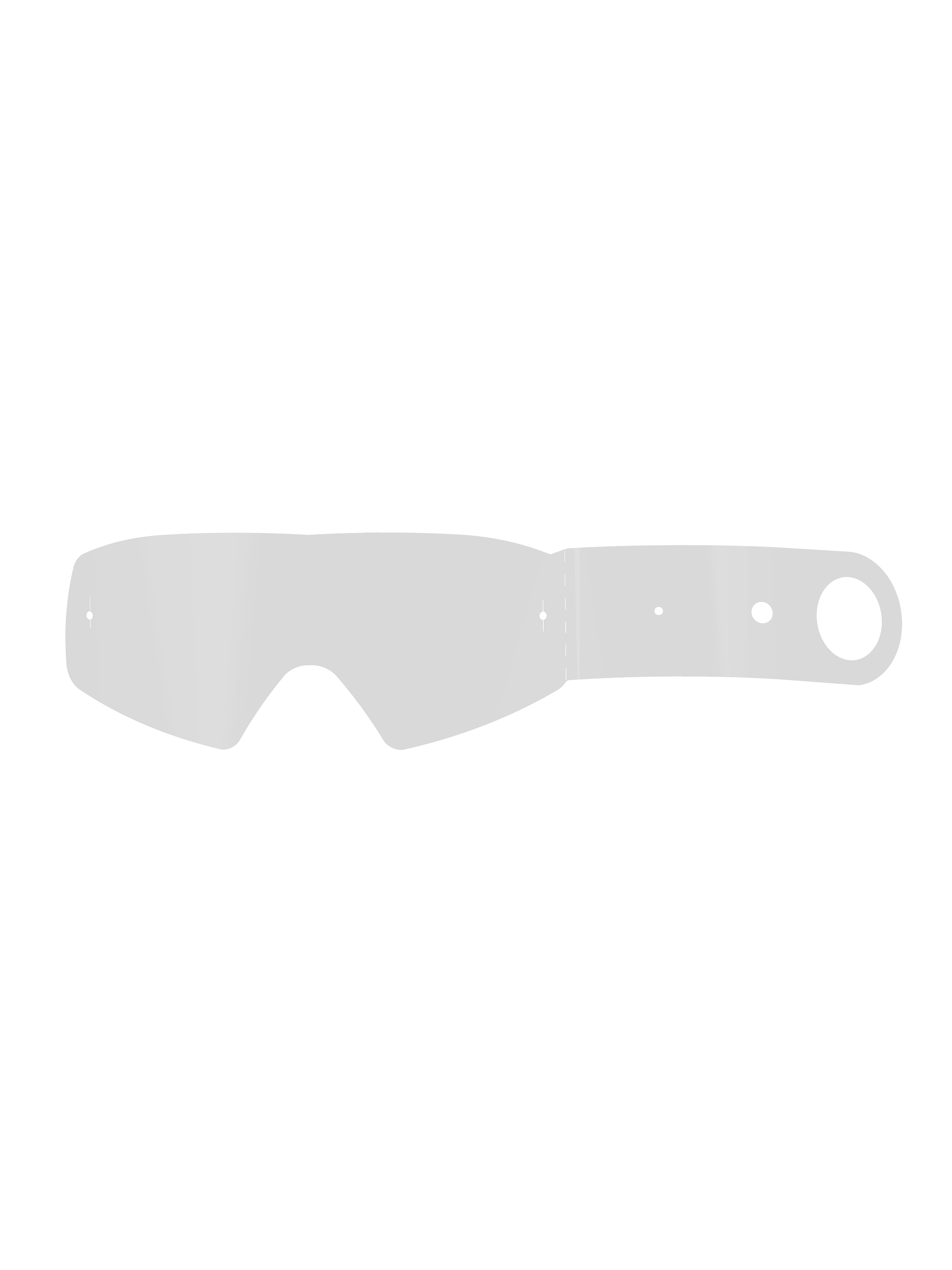 Alpinestars Vision Youth 8-5-3 Tear Off, accessoire pour masque transparent, film unique en polyester transparent avec bords découpés au laser, doté de trous d'alignement et d'une languette de retrait intégrée avec boucle pour le doigt pour un retrait rapide lors de la conduite tout-terrain.