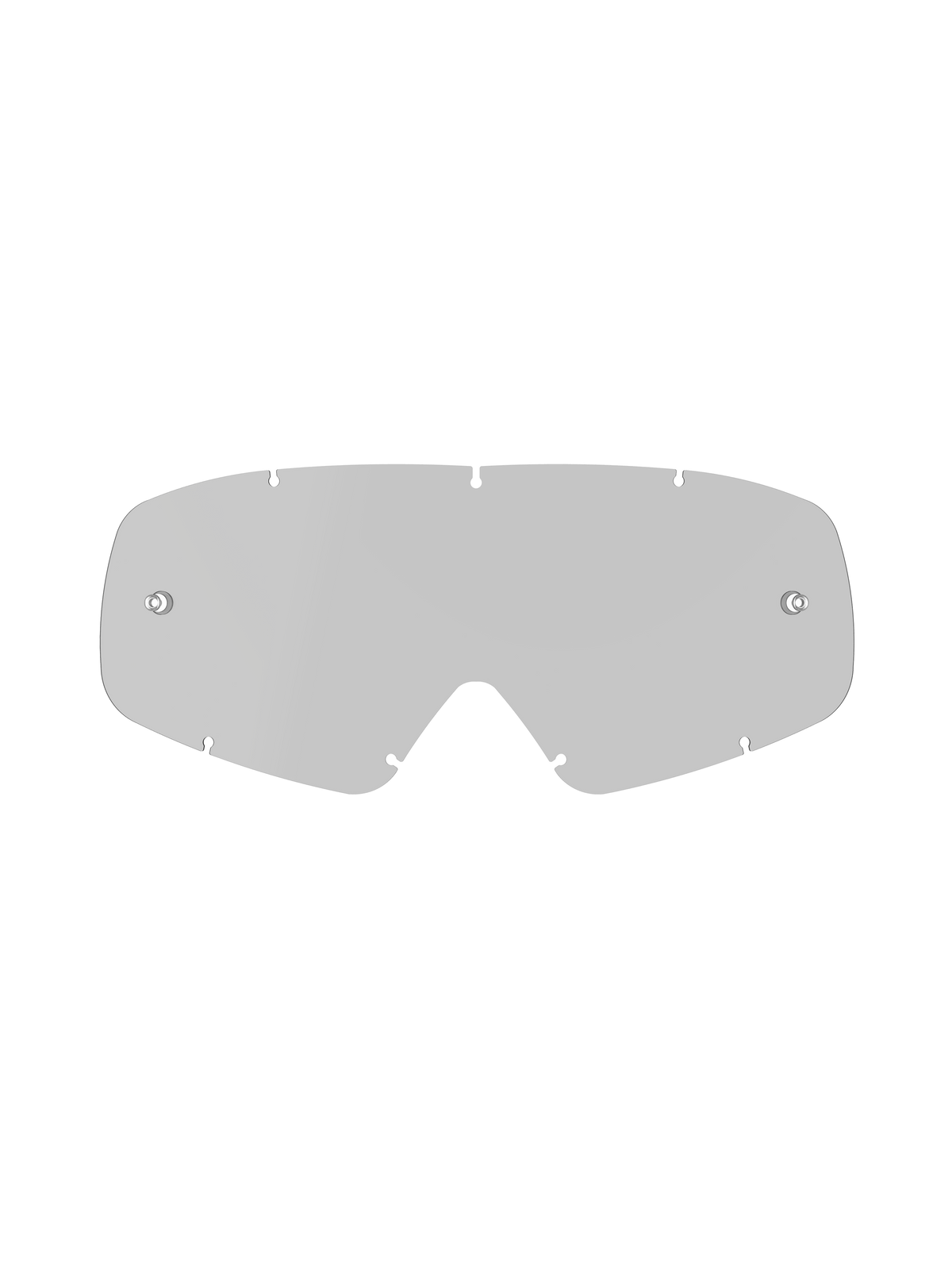 Alpinestars Vision Youth Smoke Lens, écran de rechange teinté fumé moyen pour lunettes de motocross enfant, conception en polycarbonate incurvé avec supports de tear-off intégrés et système de verrouillage à sept trous.