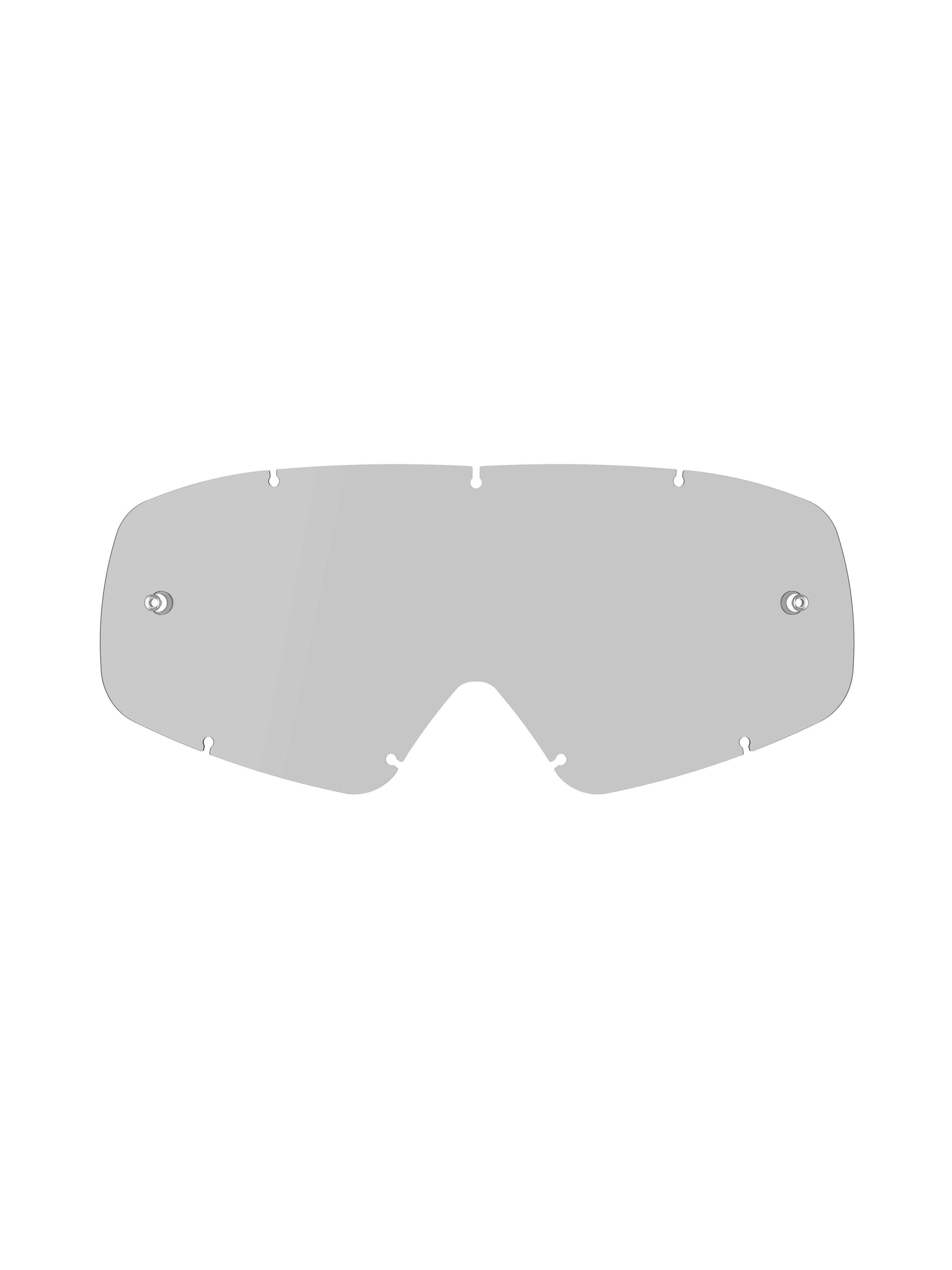 Alpinestars Vision Youth Smoke Lens, écran de rechange teinté fumé moyen pour lunettes de motocross enfant, conception en polycarbonate incurvé avec supports de tear-off intégrés et système de verrouillage à sept trous.