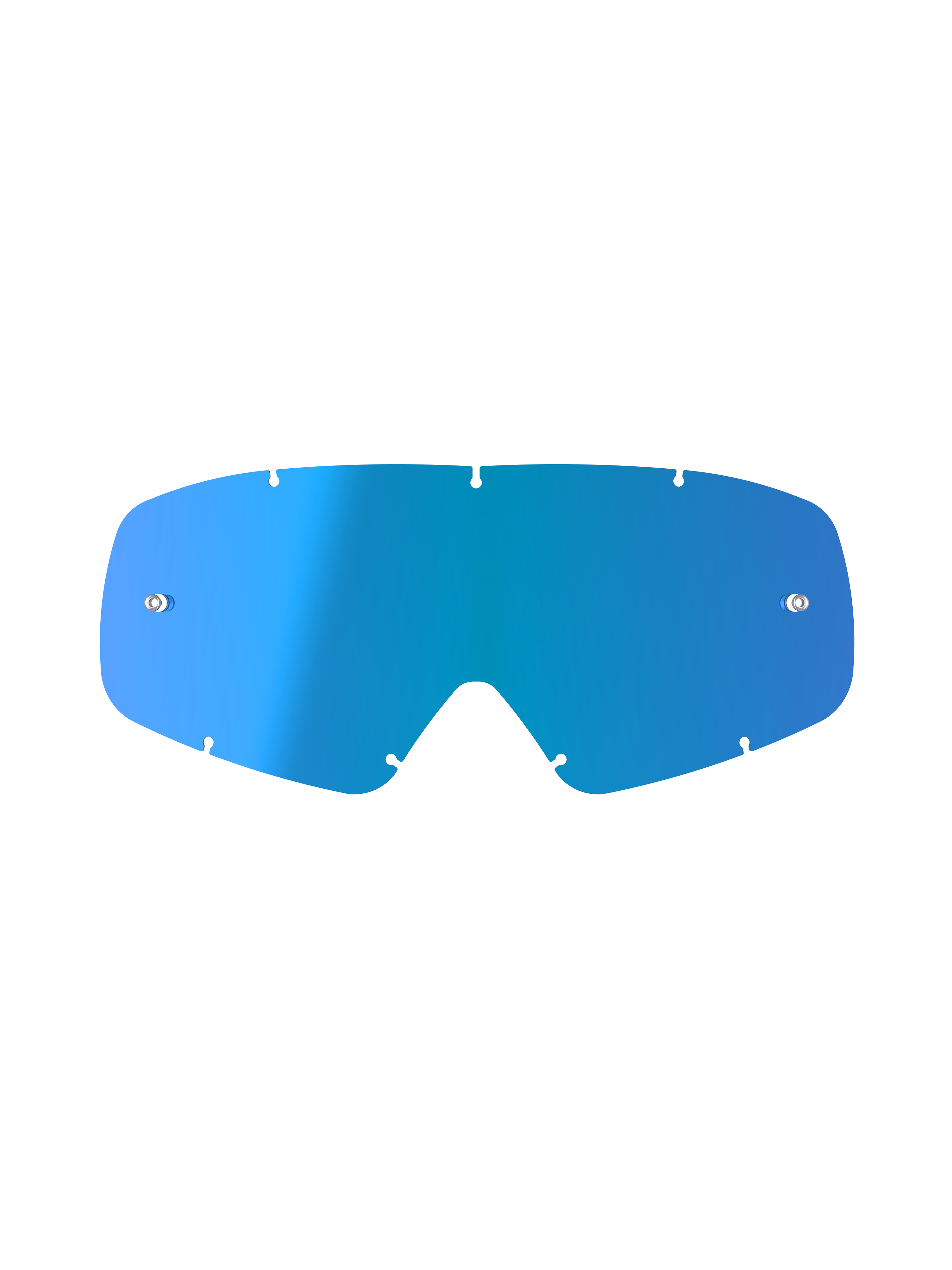 Alpinestars Vision Youth Mirror Lens, écran de rechange bleu miroir pour lunettes, design incurvé en polycarbonate avec sept points de fixation et supports tear-off, accessoire de motocross pour enfant