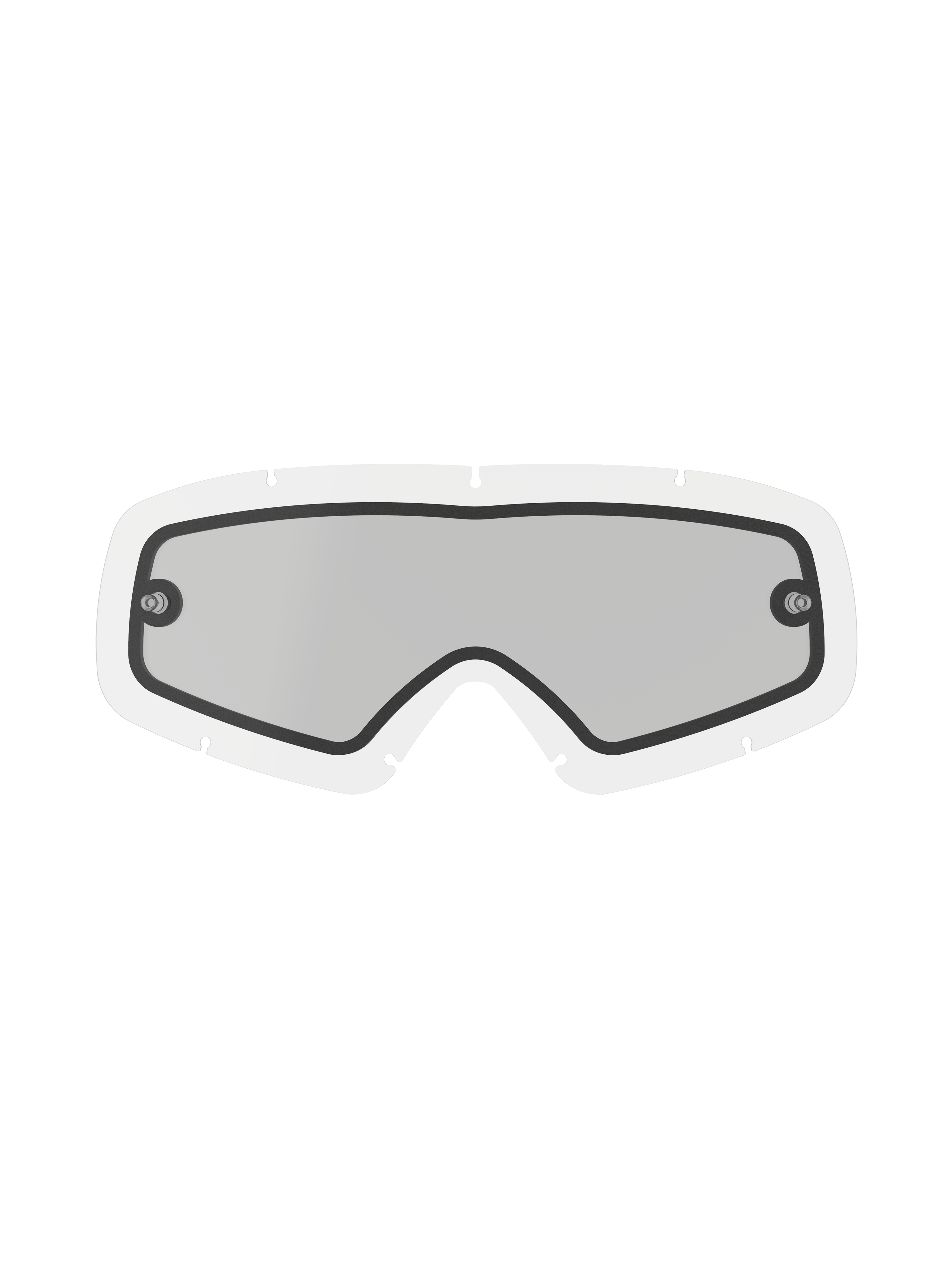 Alpinestars Vision Dual Pane Youth Lens, écran de rechange transparent pour masque de motocross jeunesse, design incurvé à large vision avec joint périphérique noir, supports de tear-off intégrés, construction en polycarbonate à double vitrage antibuée