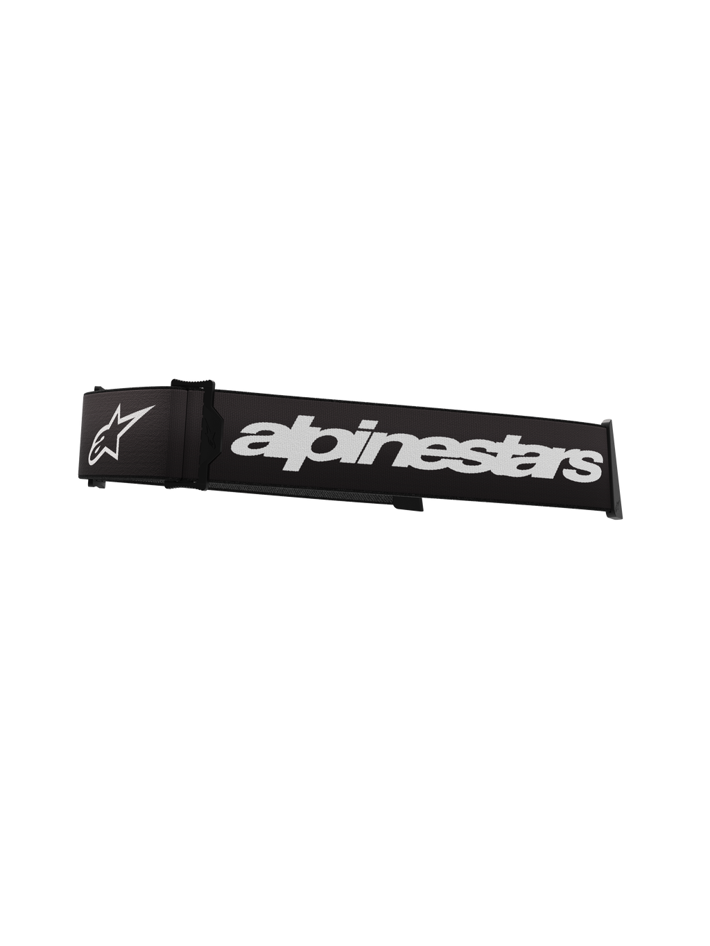 Alpinestars Supertech Goggles Strap, noir et blanc, avec lettrage et logo étoile Alpinestars blancs bien visibles, sangle de remplacement de 45 mm pour masque de motocross avec adhérence en silicone et fixation par clic