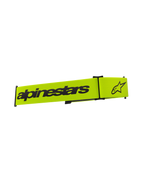 Sangle pour lunettes Alpinestars Supertech, accessoire pour masque de motocross, jaune fluo et noir, avec lettrage Alpinestars et logo étoile noirs, sangle de remplacement pour lunettes tout-terrain