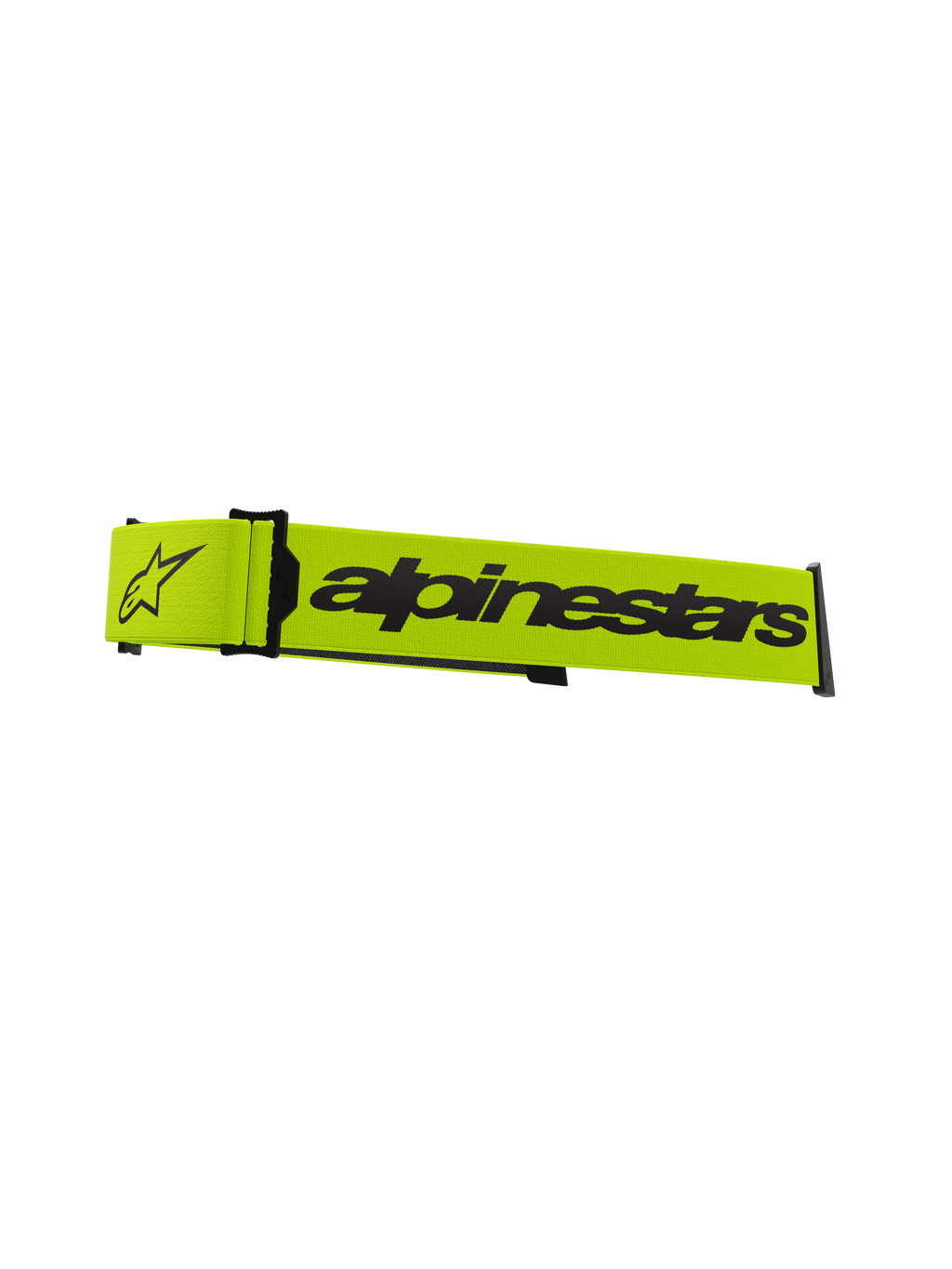 Alpinestars Supertech Goggles Strap, accessoire pour lunettes de motocross, jaune fluo et noir, avec lettrage Alpinestars et logo étoile, sangle de remplacement officielle pour lunettes de course tout-terrain