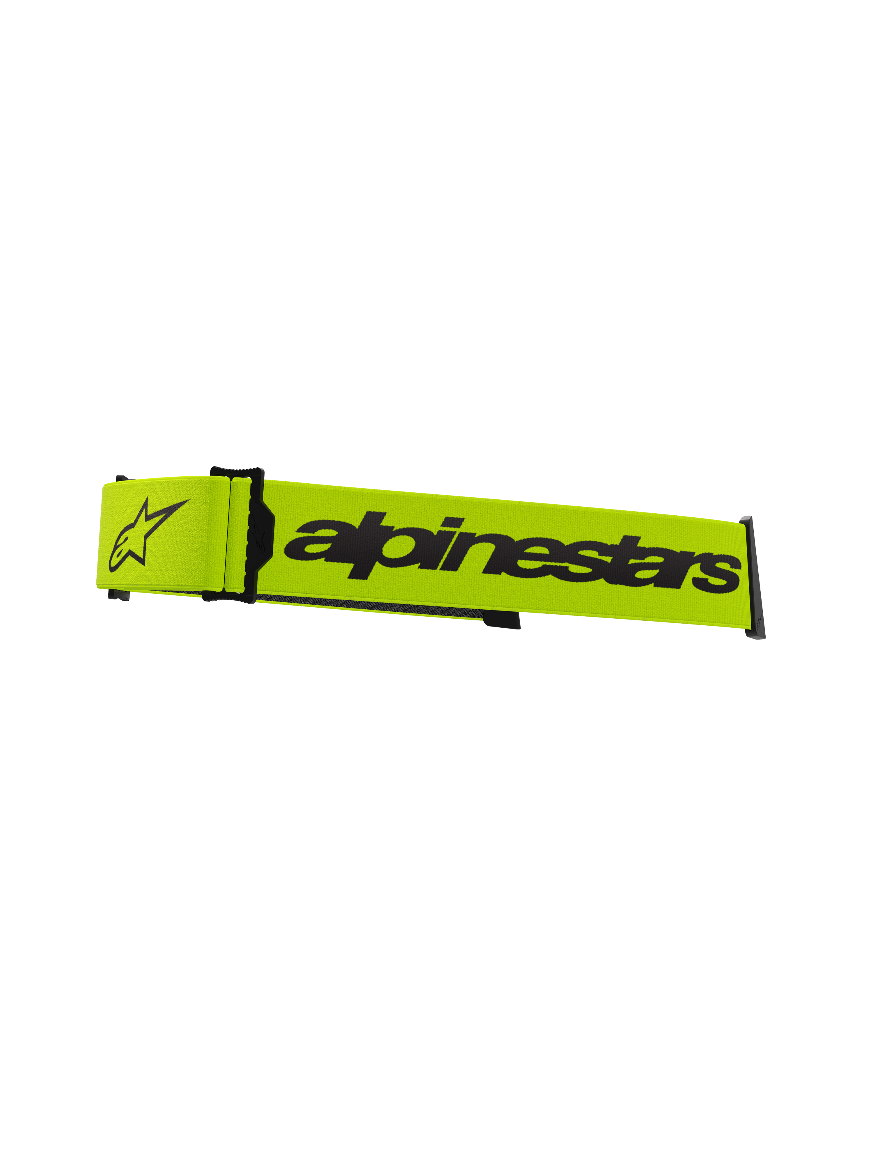 Alpinestars Supertech Goggles Strap, accessoire pour lunettes de motocross, jaune fluo et noir, avec lettrage Alpinestars et logo étoile, sangle de remplacement officielle pour lunettes de course tout-terrain