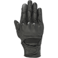 Alpinestars Stella Vika V2 Gloves, Women's Motorcycle Gloves, Black Leather, featuring perforated fingers for ventilation, viscoelastic knuckle protection, and a short cuff with a Velcro strap and star logo