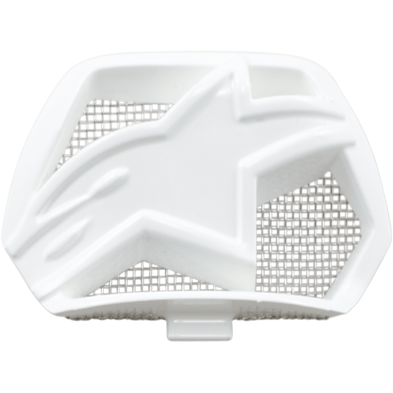 Alpinestars Supertech M10/M8 Helmet Chin Vent, blanc, composant de ventilation de rechange avec design en étoile et grille mesh argentée, accessoire de casque de moto