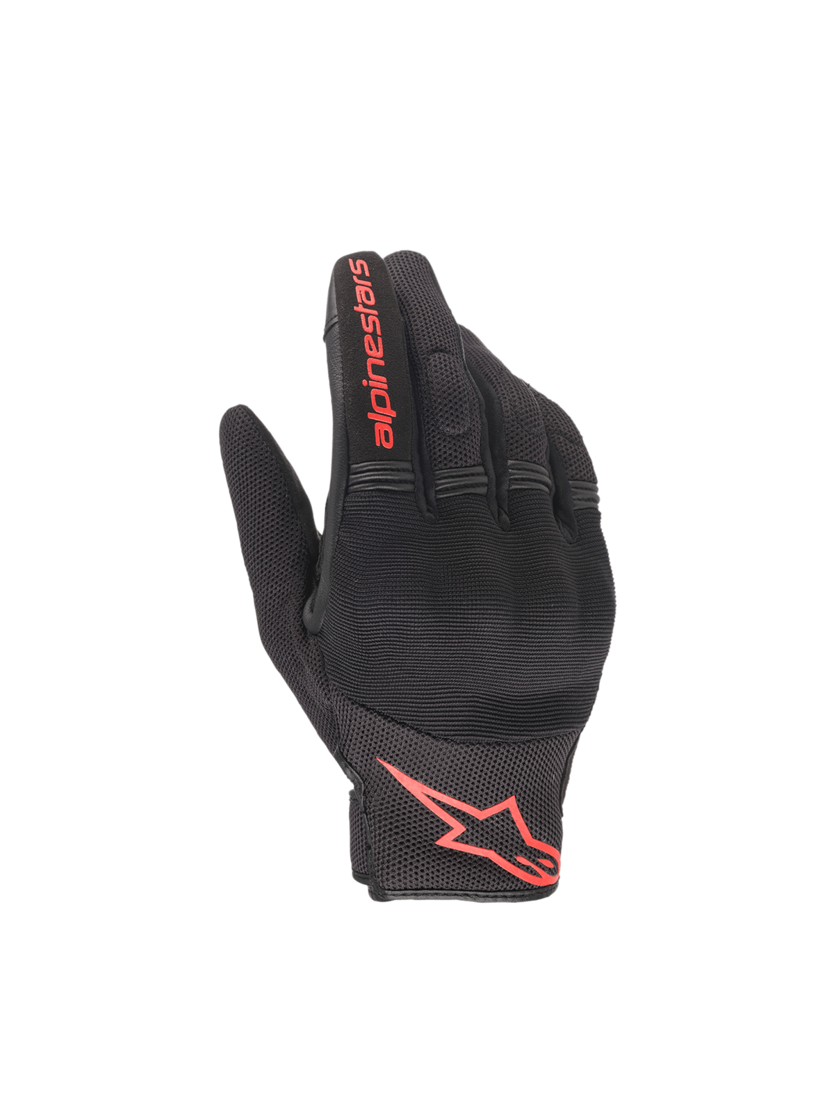 Alpinestars Copper Gloves, lightweight urban motorcycle gloves in Black and Red with covered hard knuckle protection.