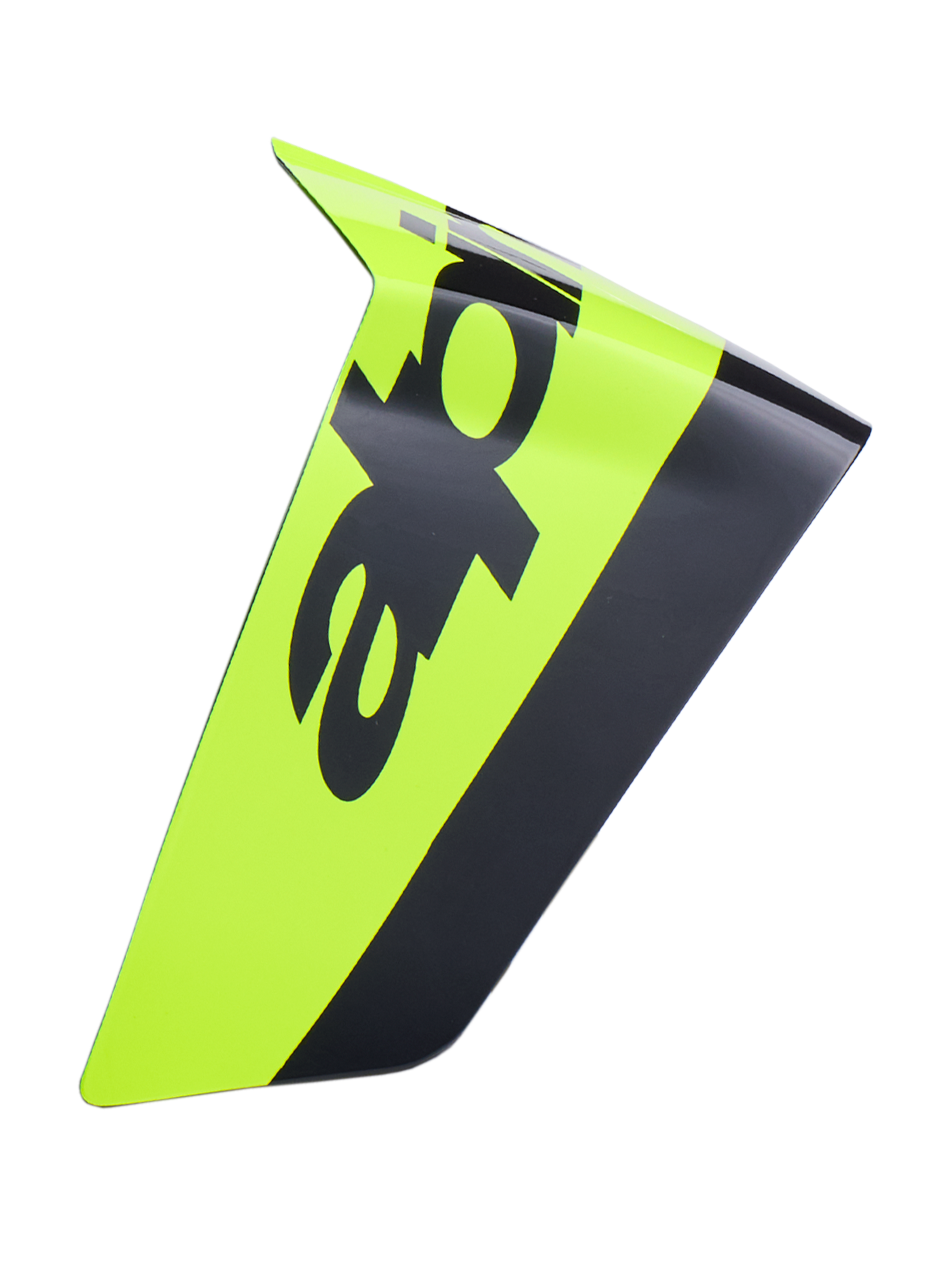 Alpinestars Supertech R10 Arius Race Spoiler, aileron aérodynamique pour casque de moto, jaune fluo et noir, finition brillante avec logo noir imposant, pièce de rechange pour casques de course