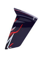 Alpinestars Supertech R10 Flyte Race Spoiler, motorcycle helmet aerodynamic accessory, Purple Red Glossy with red and white graphics, glossy finish, sleek curved design