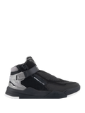Alpinestars Speedflight Street Shoes, chaussures de moto, noir et gris métal, profil de baskets montantes avec tige en mesh texturé, fermeture éclair latérale et sangle à la cheville, semelle noire épaisse avec détails blancs, style urbain