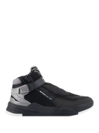 Alpinestars Speedflight Street Shoes, chaussures de moto, noir et gris métal, profil de baskets montantes avec tige en mesh texturé, fermeture éclair latérale et sangle à la cheville, semelle noire épaisse avec détails blancs, style urbain