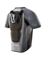 Gilet airbag Tech-Air 5 gris et noir, vue arrière avec protection dorsale à texture en nid d'abeille.