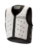 Alpinestars Cooling Vest, gilet rafraîchissant sans manches pour moto, gris clair et gris foncé, avec ouvertures de ventilation circulaires, fermeture éclair frontale et construction textile évacuant l'humidité pour temps chaud