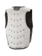 Gilet rafraîchissant Alpinestars, sous-couche de moto, gris clair et gris foncé, doté d'une construction textile à trois couches avec polaire évacuant l'humidité, d'inserts extensibles pour l'ajustement et de ventilations stratégiques pour le confort de conduite en été.