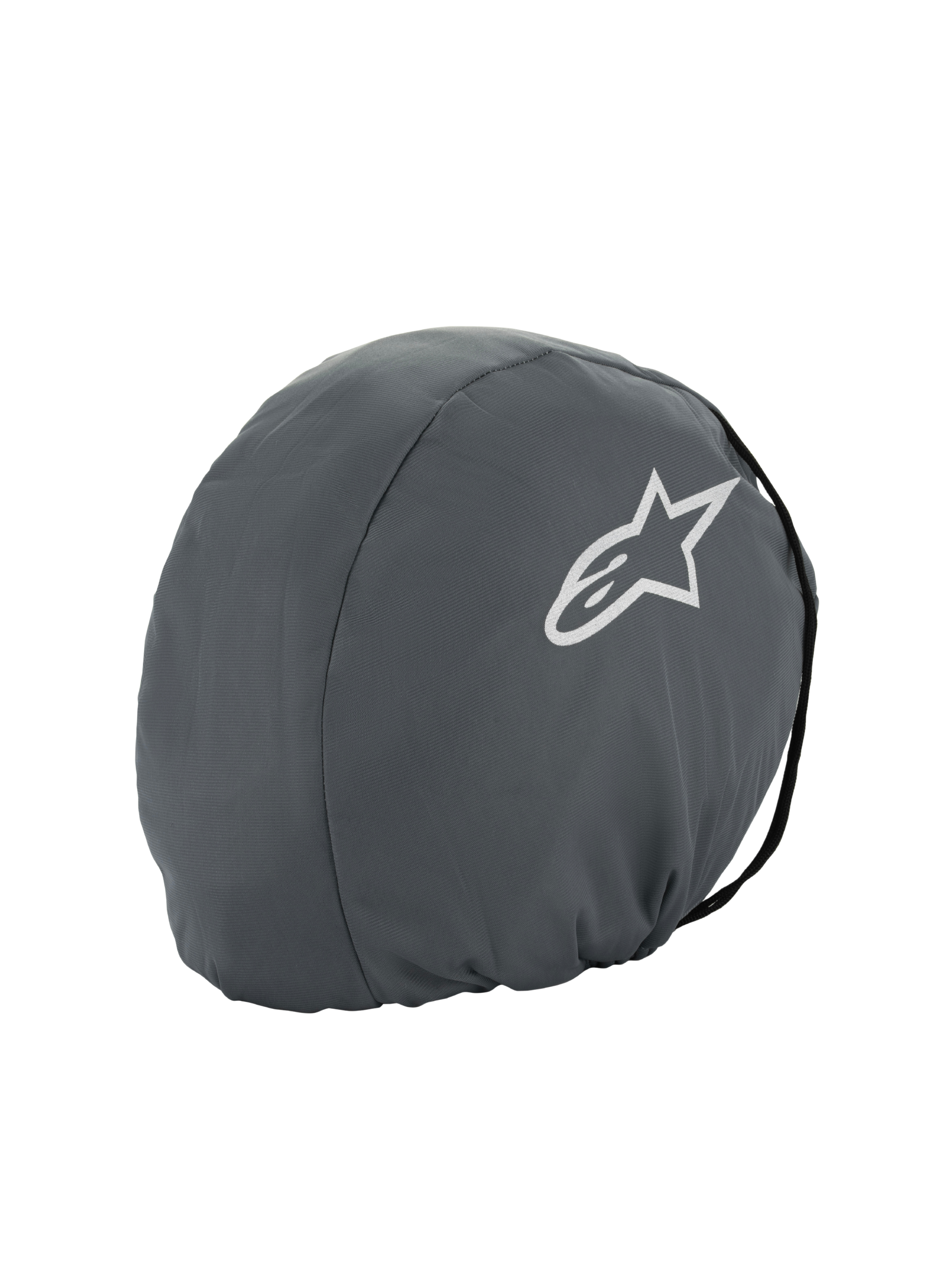 Alpinestars Supertech R10 Soft Bag, sac de rangement pour casque, gris foncé, logo étoile Astars blanc, housse de protection textile légère pour le transport de casque de moto