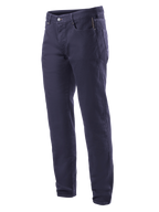 Alpinestars Copper V2 Denim Pants Longueur Courte, pantalon de moto en denim, Rinse Blue, coupe droite classique, fermeture par bouton et zip, poches avant avec poche à monnaie, passants de ceinture, construction en denim résistant