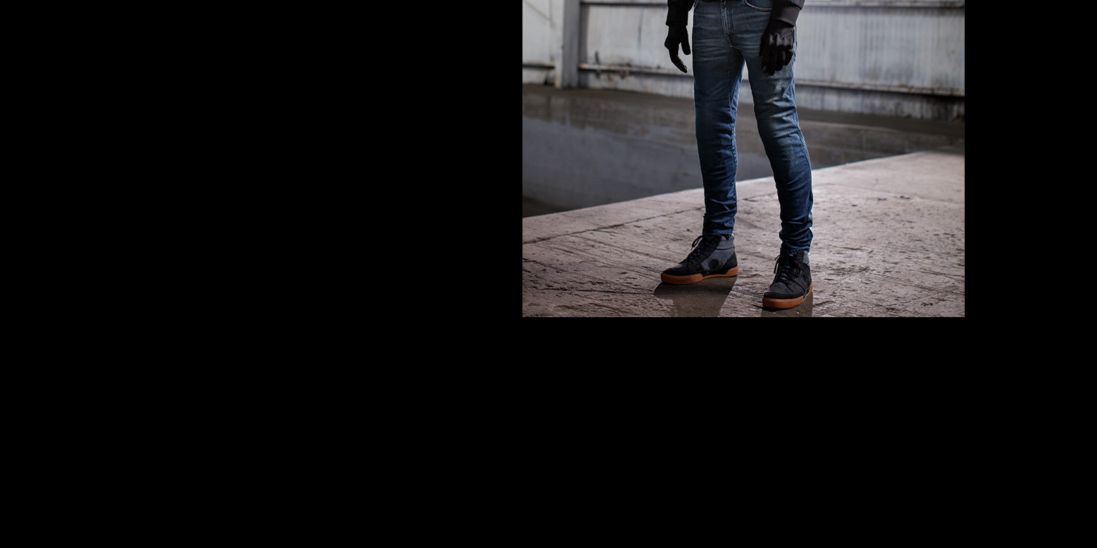 Alpinestars Radium Tech Hoodie, urban motorcycle jacket for men, black styling with casual blue jeans.