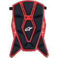 Alpinestars Supertech M10/M8, rembourrage supérieur de casque de rechange, noir et rouge, doté d'une structure en mesh rembourré avec un cadre géométrique rouge, logo Astars blanc et marquage Supertech, conçu pour le confort intérieur des casques de motocross