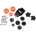 Alpinestars Supertech M10/M8, kit de connecteurs de visière pour casque, noir et orange, kit de pièces de rechange comprenant divers supports en plastique noir, des connecteurs circulaires orange et des vis métalliques, conçu pour la fixation sécurisée de la visière sur les casques de motocross