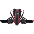 Alpinestars Nucleon KR-3 Protection Dorsale, protection dorsale de moto, noir fumé et rouge, coque ergonomique en treillis avec logo blanc, bretelles réglables et large ceinture lombaire avec protection des côtes, conçue pour l'absorption des chocs et la respirabilité